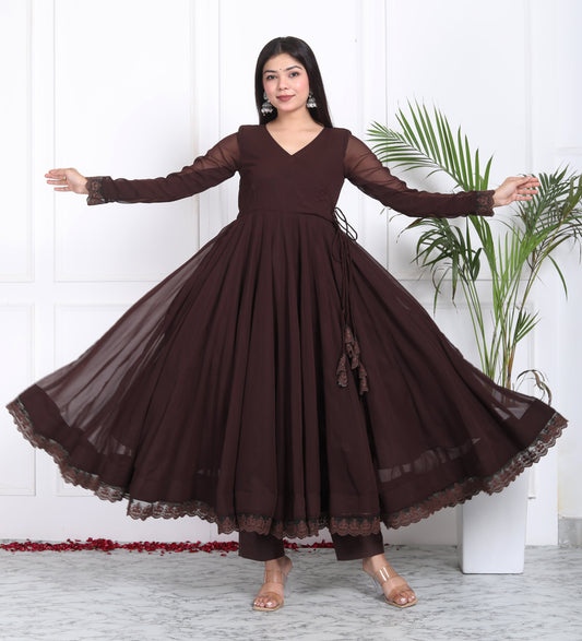 Brown Anarkali Set