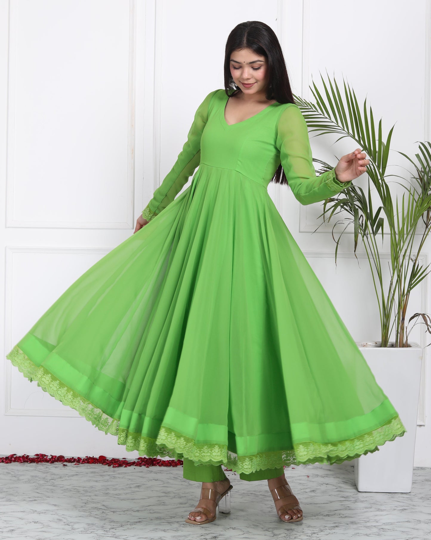 Lime Green Anarkali