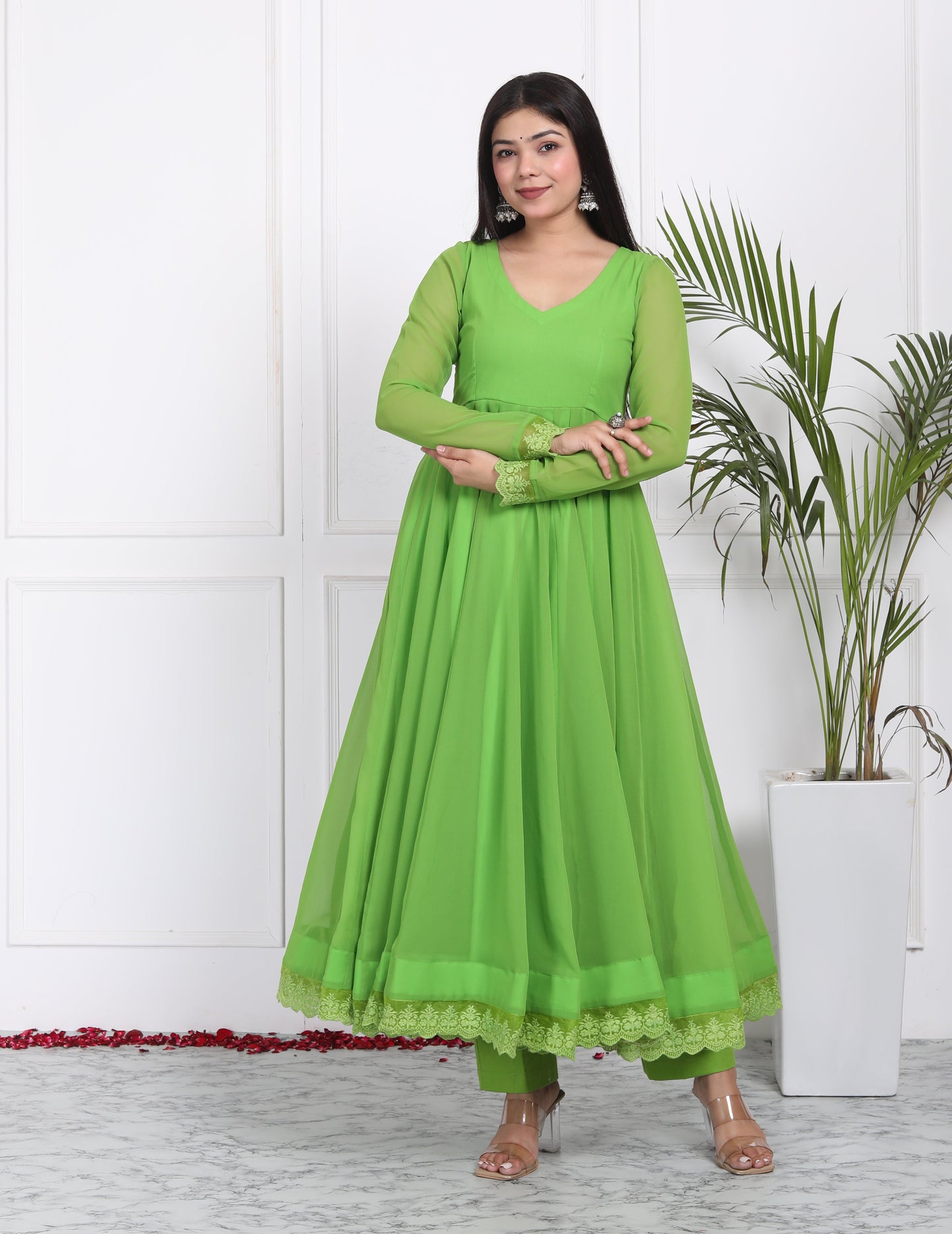 Lime Green Anarkali