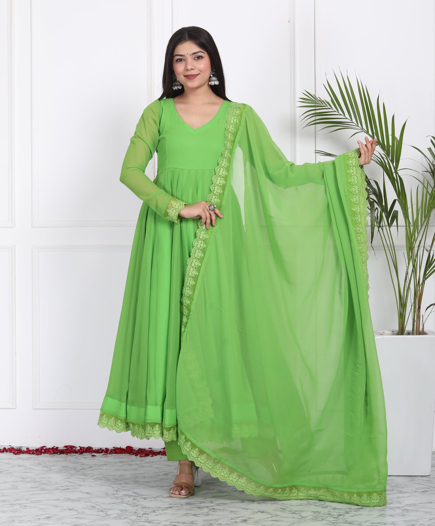 Lime Green Anarkali