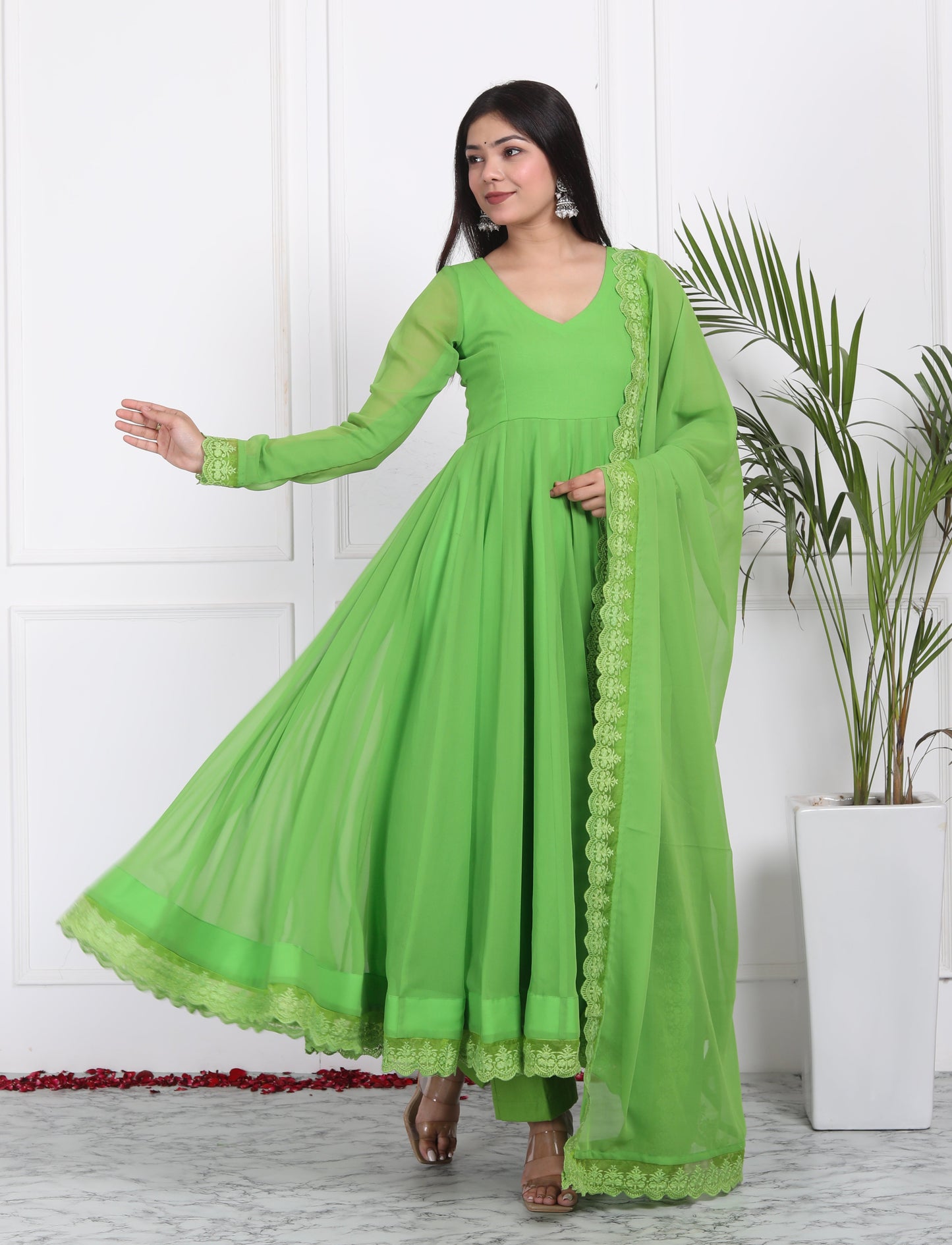 Lime Green Anarkali