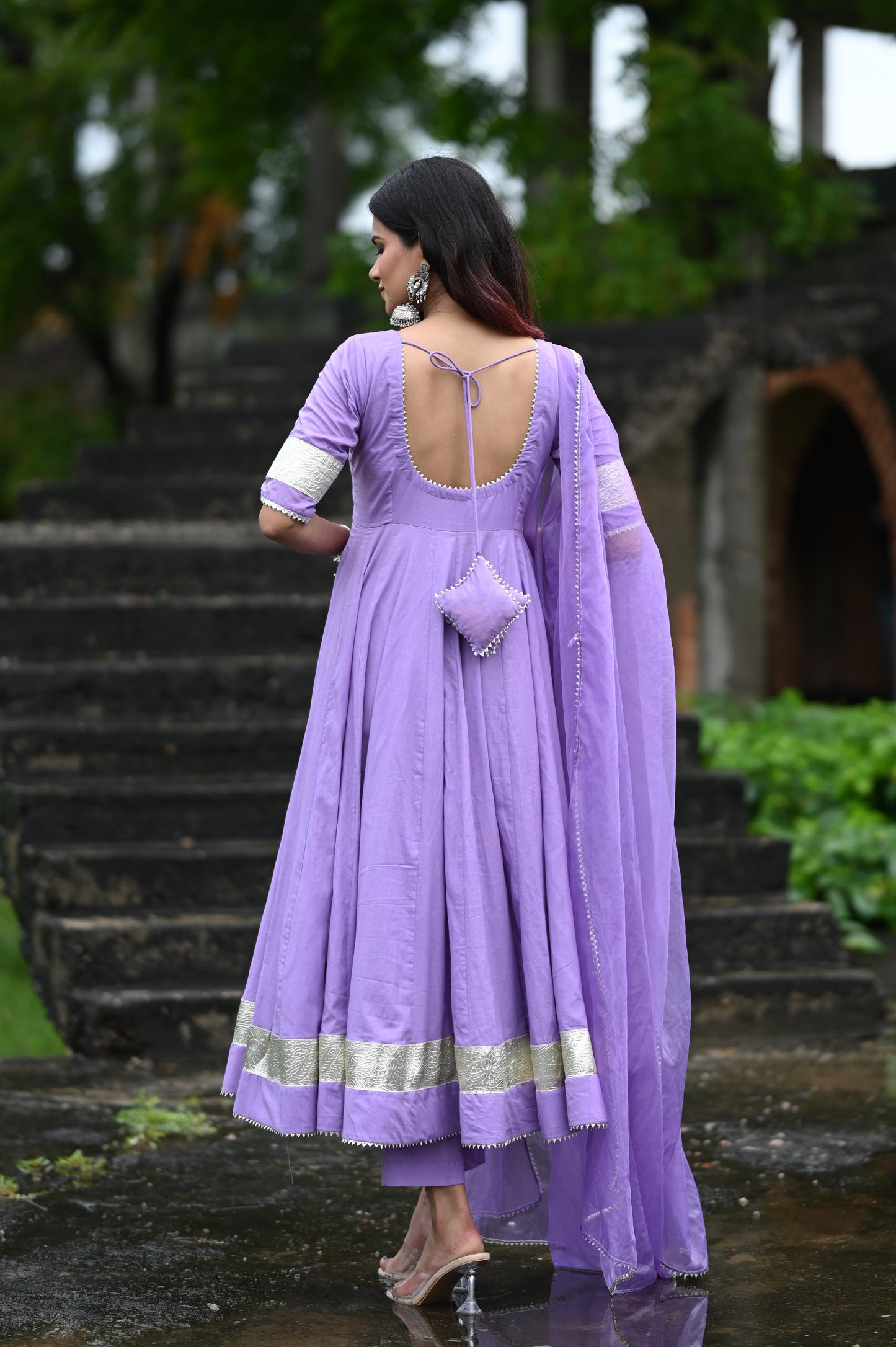 Lilac Anarkali Set