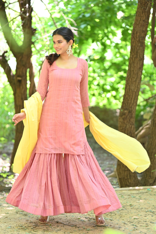 Flamingo Pink Sharara Set