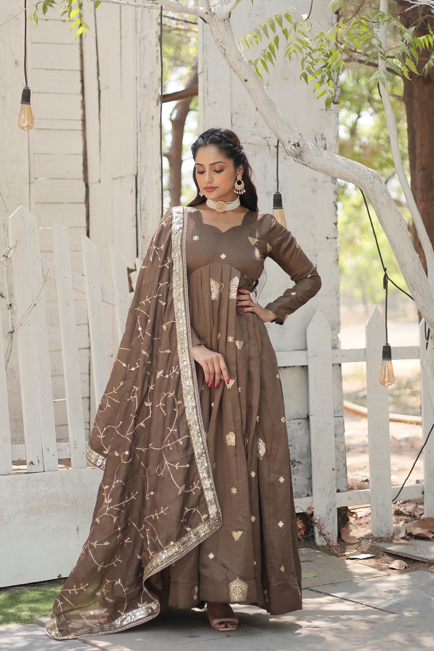 Gown with dupatta collection