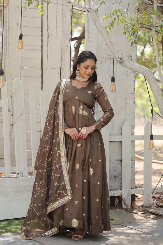 Gown with dupatta collection