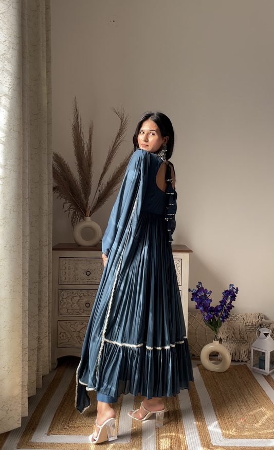 Blue Anarkali Set