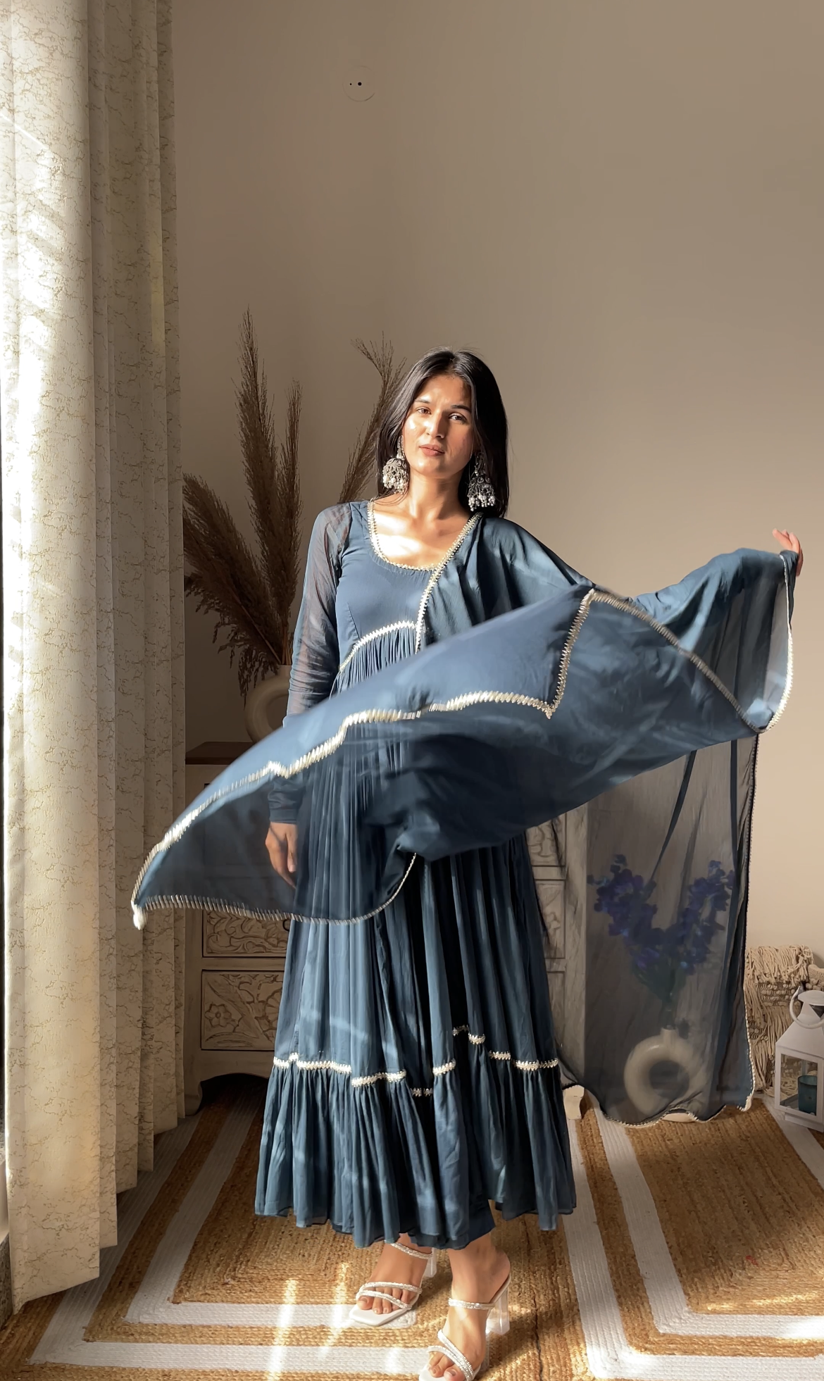 Blue Anarkali Set