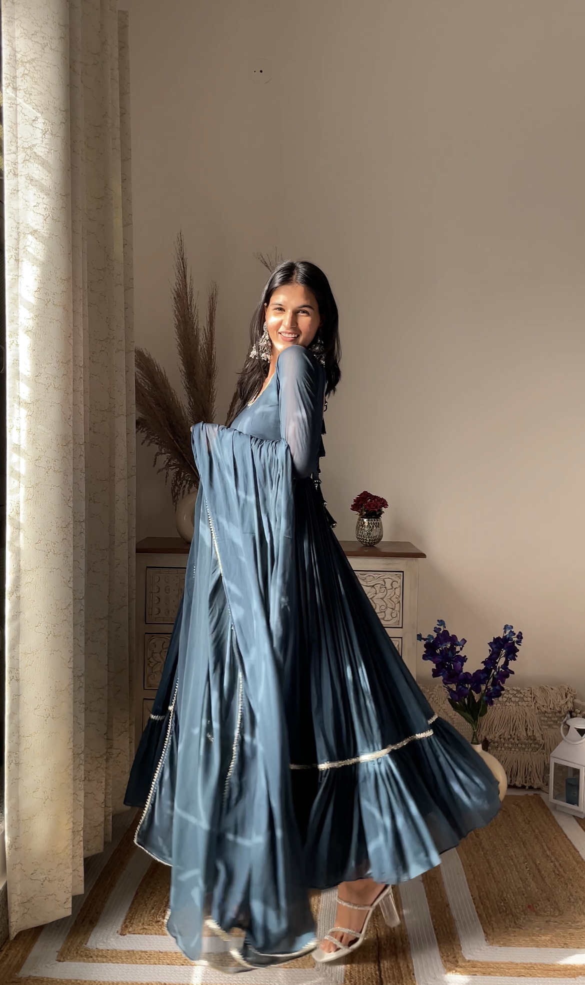 Blue Anarkali Set