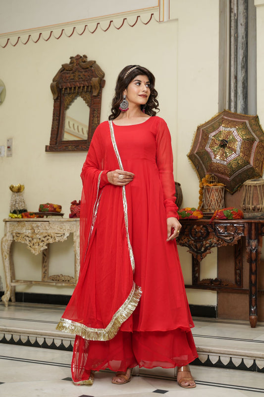 Cherry Red Anarkali